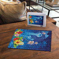 Fiji Jellyfish Puzzle Tapa Patterns and Hibiscus Sea Vibe