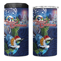 New Zealand Merry Christmas 4 in 1 Can Cooler Tumbler Maori Tribal Pattern with Xmas Tui Bird LT03 One Size: 16 oz Multicolor - Polynesian Pride