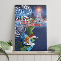 New Zealand Merry Christmas Canvas Wall Art Maori Tribal Pattern with Xmas Tui Bird