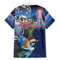 New Zealand Merry Christmas Hawaiian Shirt Maori Tribal Pattern with Xmas Tui Bird