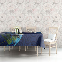 New Zealand Merry Christmas Tablecloth Maori Tribal Pattern with Xmas Tui Bird