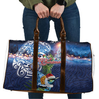 New Zealand Merry Christmas Travel Bag Maori Tribal Pattern with Xmas Tui Bird