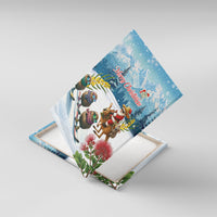 New Zealand and Australia Merry Christmas Canvas Wall Art Kiwi Birds Skiing and Koala Santa Riding Kangaroo