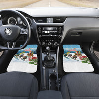 New Zealand and Australia Merry Christmas Car Mats Kiwi Birds Skiing and Koala Santa Riding Kangaroo