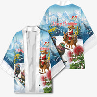 New Zealand and Australia Merry Christmas Kimono Kiwi Birds Skiing and Koala Santa Riding Kangaroo