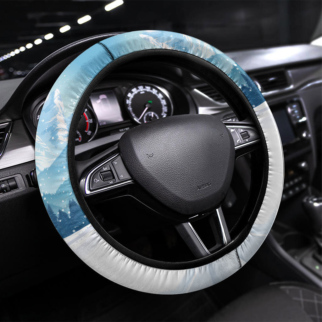 New Zealand and Australia Merry Christmas Steering Wheel Cover Kiwi Birds Skiing and Koala Santa Riding Kangaroo LT03 Universal Fit Multicolor - Polynesian Pride