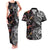 Hawaiian and Japanese Together Couples Matching Tank Maxi Dress and Hawaiian Shirt Polynesian Triball Tattoo Koi Carps and Sakura