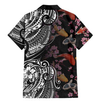Hawaiian and Japanese Together Family Matching Mermaid Dress and Hawaiian Shirt Polynesian Triball Tattoo Koi Carps and Sakura LT03 - Polynesian Pride