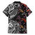 Hawaiian and Japanese Together Family Matching Off The Shoulder Long Sleeve Dress and Hawaiian Shirt Polynesian Triball Tattoo Koi Carps and Sakura