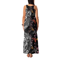 Hawaiian and Japanese Together Family Matching Tank Maxi Dress and Hawaiian Shirt Polynesian Triball Tattoo Koi Carps and Sakura LT03 - Polynesian Pride