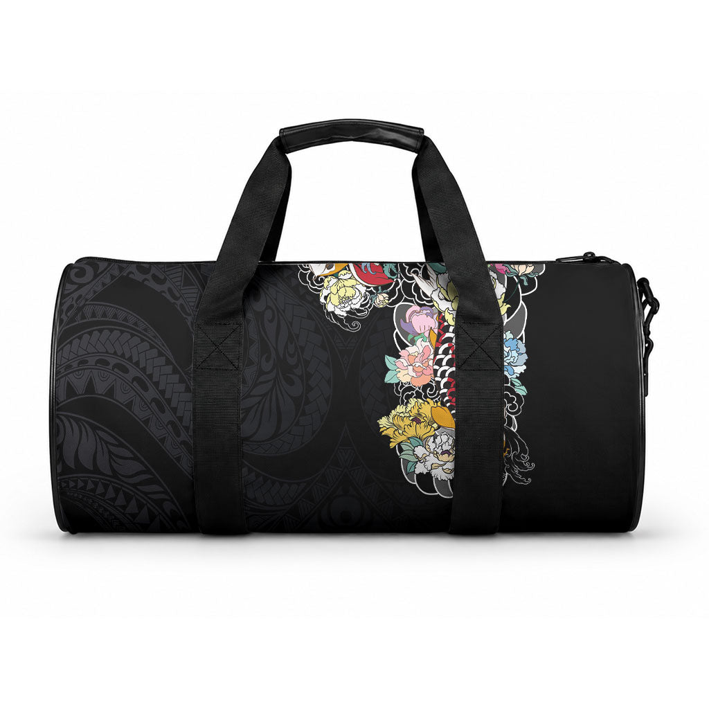 Hawaiian and Japanese Together Duffle Bag LT03 One size Black - Polynesian Pride