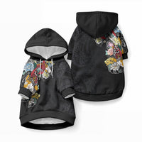 Hawaiian and Japanese Together Pet Hoodie LT03 Pullover Black - Polynesian Pride