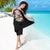 Hawaiian and Japanese Together Sarong Colorful Traditional Japanese Tattoo and Kakau Pattern Black Color