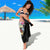 Hawaiian and Japanese Together Sarong Colorful Traditional Japanese Tattoo and Kakau Pattern Black Color