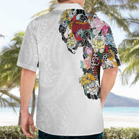 Hawaiian and Japanese Together Hawaiian Shirt Colorful Traditional Japanese Tattoo and Kakau Pattern White Color LT03 - Polynesian Pride