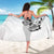 Hawaiian and Japanese Together Sarong Japanese Koi Fish Tattoo and Kakau Pattern White Color