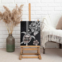 Hawaiian and Japanese Together Canvas Wall Art Japanese Culture and Turtle Kakau Tattoo Black Color LT03 - Polynesian Pride