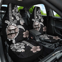 Hawaiian and Japanese Together Car Seat Cover Japanese Culture and Turtle Kakau Tattoo Black Color LT03 One Size Black - Polynesian Pride