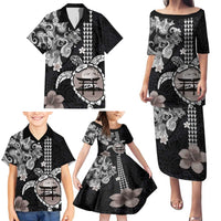 Hawaiian and Japanese Together Family Matching Puletasi and Hawaiian Shirt Japanese Culture and Turtle Kakau Tattoo Black Color LT03 - Polynesian Pride