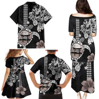 Hawaiian and Japanese Together Family Matching Puletasi and Hawaiian Shirt Japanese Culture and Turtle Kakau Tattoo Black Color LT03 - Polynesian Pride