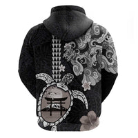 Hawaiian and Japanese Together Hoodie Japanese Culture and Turtle Kakau Tattoo Black Color LT03 - Polynesian Pride