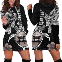 Hawaiian and Japanese Together Hoodie Dress Japanese Culture and Turtle Kakau Tattoo Black Color LT03 - Polynesian Pride