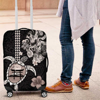 Hawaiian and Japanese Together Luggage Cover Japanese Culture and Turtle Kakau Tattoo Black Color LT03 Black - Polynesian Pride