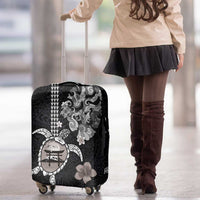 Hawaiian and Japanese Together Luggage Cover Japanese Culture and Turtle Kakau Tattoo Black Color LT03 - Polynesian Pride