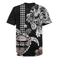 Hawaiian and Japanese Together Rugby Jersey Japanese Culture and Turtle Kakau Tattoo Black Color LT03 - Polynesian Pride