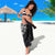 Hawaiian and Japanese Together Sarong Japanese Culture and Turtle Kakau Tattoo Black Color