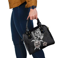 Hawaiian and Japanese Together Shoulder Handbag Japanese Culture and Turtle Kakau Tattoo Black Color LT03 - Polynesian Pride