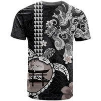 Hawaiian and Japanese Together T Shirt Japanese Culture and Turtle Kakau Tattoo Black Color LT03 - Polynesian Pride