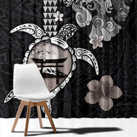 Hawaiian and Japanese Together Window Curtain Japanese Culture and Turtle Kakau Tattoo Black Color LT03 - Polynesian Pride