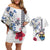 Hawaiian and Japanese Together Couples Matching Off Shoulder Short Dress and Hawaiian Shirt Japanese Culture and Turtle Kakau Tattoo White Color