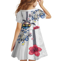 Hawaiian and Japanese Together Family Matching Puletasi and Hawaiian Shirt Japanese Culture and Turtle Kakau Tattoo White Color LT03 - Polynesian Pride