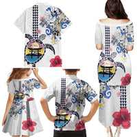 Hawaiian and Japanese Together Family Matching Puletasi and Hawaiian Shirt Japanese Culture and Turtle Kakau Tattoo White Color LT03 - Polynesian Pride