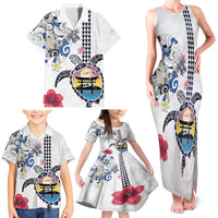 Hawaiian and Japanese Together Family Matching Tank Maxi Dress and Hawaiian Shirt Japanese Culture and Turtle Kakau Tattoo White Color LT03 - Polynesian Pride