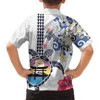 Hawaiian and Japanese Together Hawaiian Shirt Japanese Culture and Turtle Kakau Tattoo White Color LT03 - Polynesian Pride