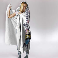 Hawaiian and Japanese Together Hooded Blanket Japanese Culture and Turtle Kakau Tattoo White Color LT03 - Polynesian Pride