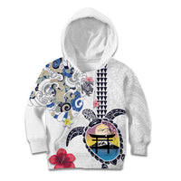 Hawaiian and Japanese Together Kid Hoodie Japanese Culture and Turtle Kakau Tattoo White Color LT03 Hoodie White - Polynesian Pride