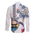 Hawaiian and Japanese Together Long Sleeve Button Shirt Japanese Culture and Turtle Kakau Tattoo White Color