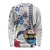 Hawaiian and Japanese Together Long Sleeve Shirt Japanese Culture and Turtle Kakau Tattoo White Color