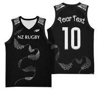 New Zealand Rugby Custom Basketball Jersey Aotearoa Armour Blacks Silver Ferns - Polynesian Pride