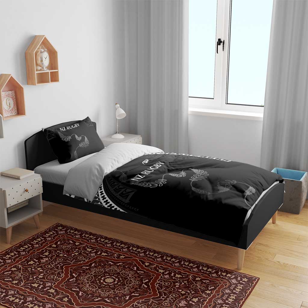 New Zealand Rugby Bedding Set Aotearoa Armour Blacks Silver Ferns - Polynesian Pride