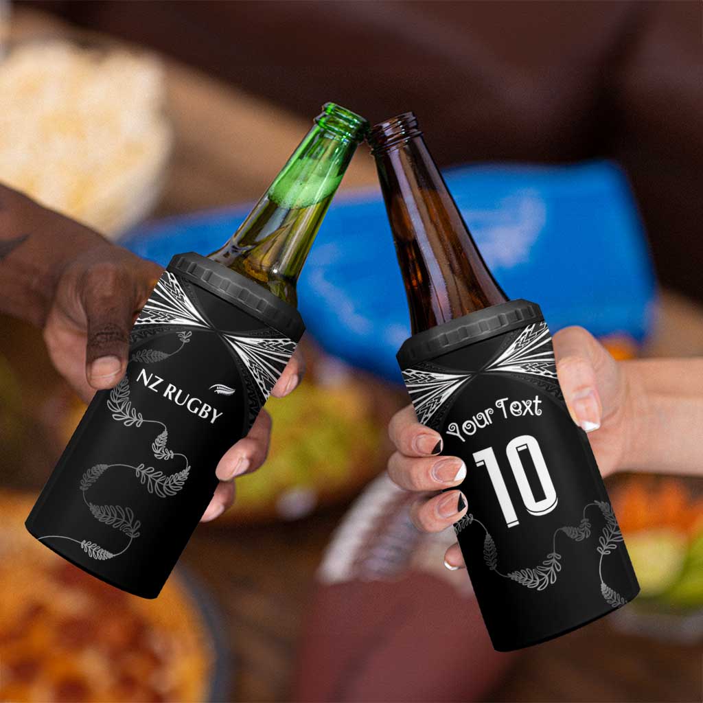 New Zealand Rugby Custom 4 in 1 Can Cooler Tumbler Aotearoa Armour Blacks Silver Ferns - Polynesian Pride