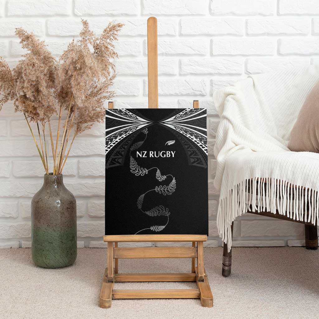 New Zealand Rugby Canvas Wall Art Aotearoa Armour Blacks Silver Ferns - Polynesian Pride