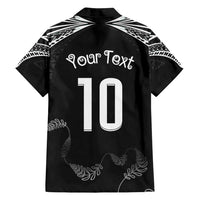 New Zealand Rugby Custom Family Matching Off Shoulder Maxi Dress and Hawaiian Shirt Aotearoa Armour Blacks Silver Ferns LT03 - Polynesian Pride