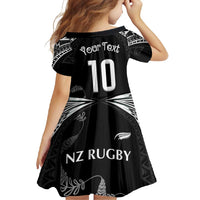 New Zealand Rugby Custom Family Matching Summer Maxi Dress and Hawaiian Shirt Aotearoa Armour Blacks Silver Ferns LT03 - Polynesian Pride