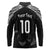 New Zealand Rugby Custom Long Sleeve Polo Shirt Aotearoa Armour Blacks Silver Ferns - Polynesian Pride