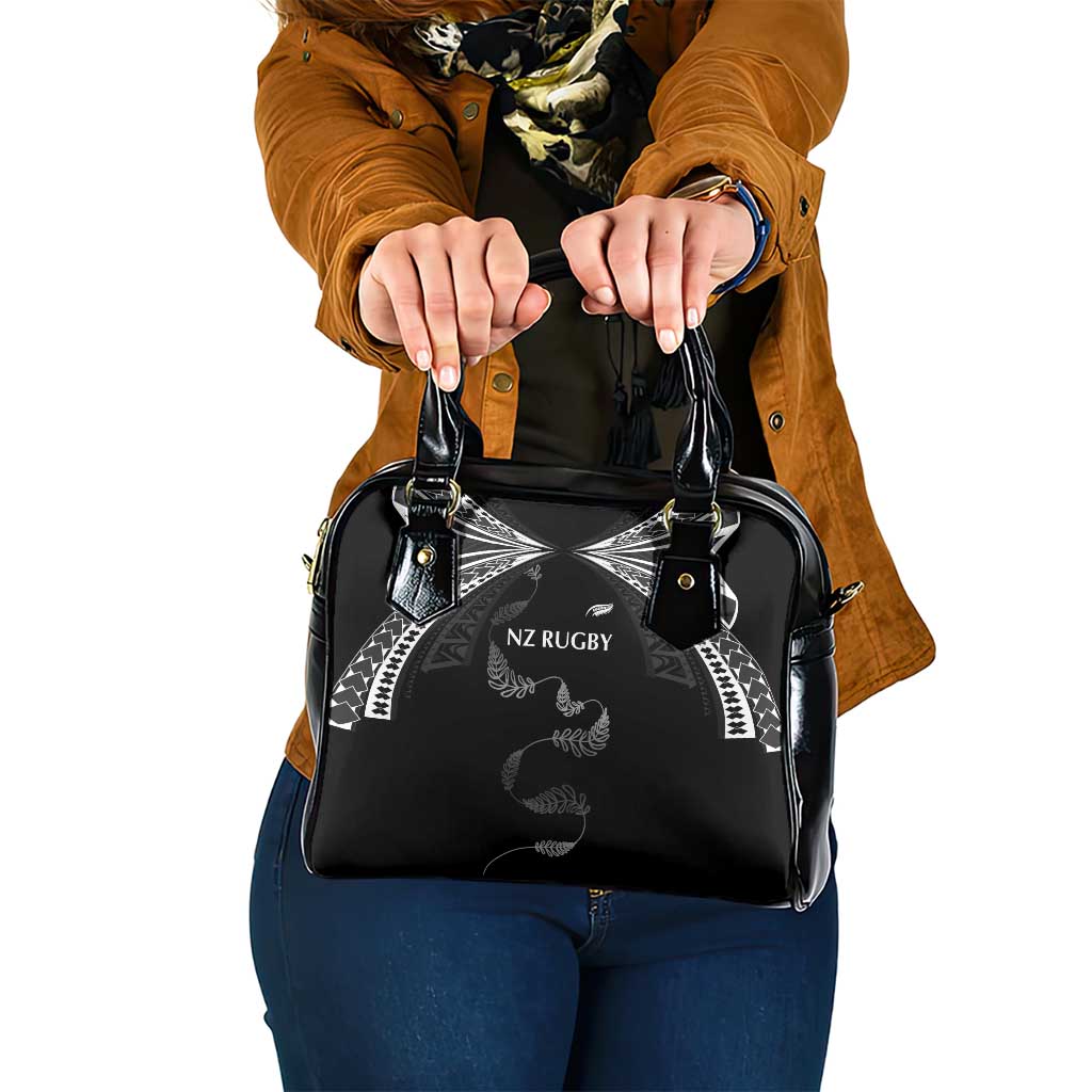 New Zealand Rugby Shoulder Handbag Aotearoa Armour Blacks Silver Ferns - Polynesian Pride